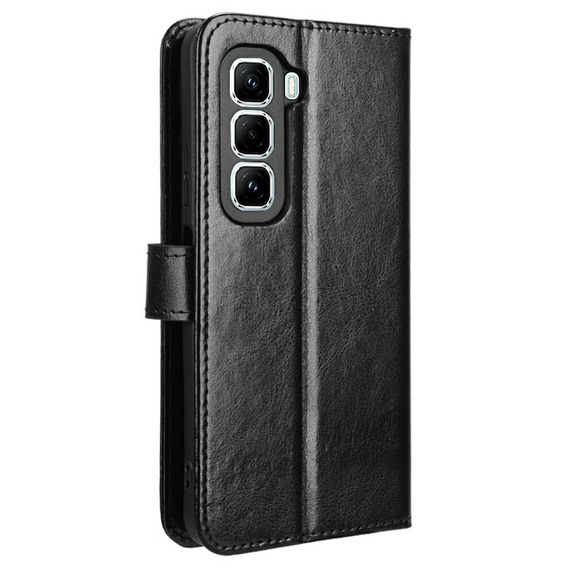 Θήκη με πτερύγιο για Infinix Hot 50 Pro+ 4G, Crazy Horse Wallet, μαύρη