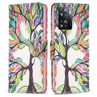 Θήκη με πτερύγιο για OPPO A57 / A57s, Wallet, tree of life, λευκή