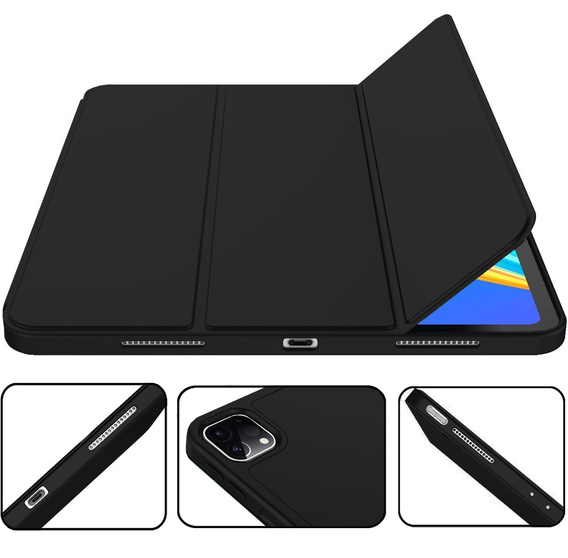 Θήκη για iPad Pro 12.9" 2022/2021/2020 (6/5/4 gen.), Smart Pencil, με υποδοχή γραφίδας, μαύρη