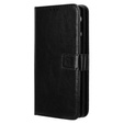 Θήκη με πτερύγιο για Infinix Note 40 Pro Plus, Crazy Horse Wallet, μαύρη