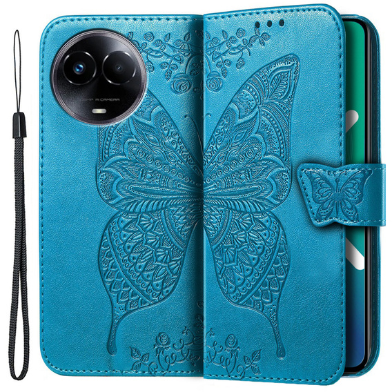 Θήκη με πτερύγιο για Realme 11 5G, Butterfly, μπλε
