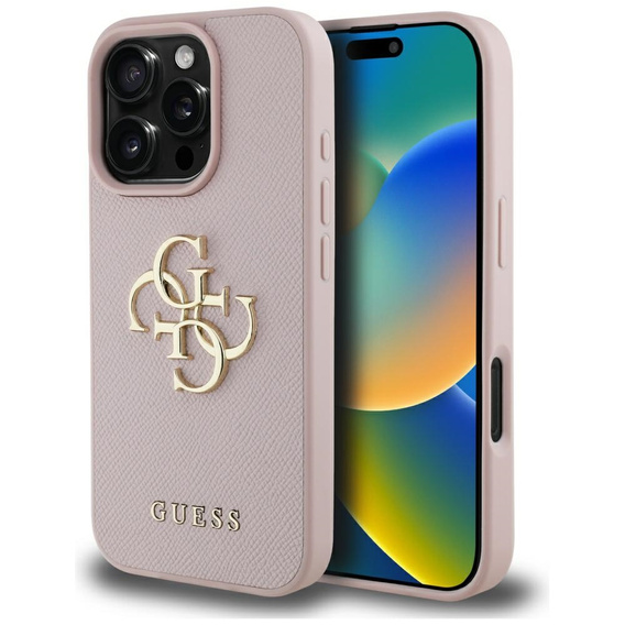 Θήκη GUESS Grained Big 4G και Classic Logo για iPhone 16 Pro