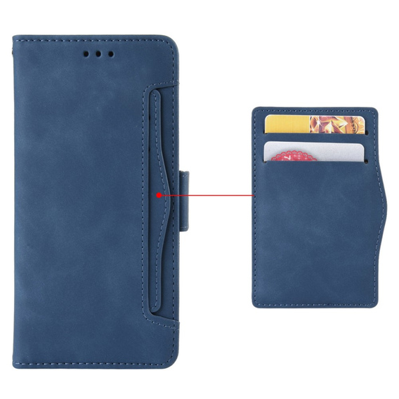 Θήκη με πτερύγιο για Realme 14X / Realme C75, Card Slot, σκούρο μπλε