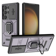Θήκη για Samsung Galaxy S24 Ultra, KickStand Camera Lens, μωβ