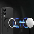 Θήκη για Samsung Galaxy S25 Edge, ColorMag, για MagSafe, μαύρη + γυαλί 9H, μετριασμένο
