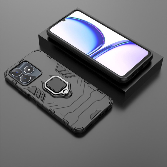 Θήκη για Realme C51, Kickstand Ring, μαύρη