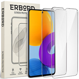 2x Μετριασμένο γυαλί για Samsung Galaxy M52, ERBORD 9H Hard Glass στην οθόνη
