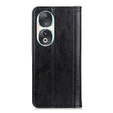 Θήκη για Honor 90, Wallet Litchi Leather, μαύρη