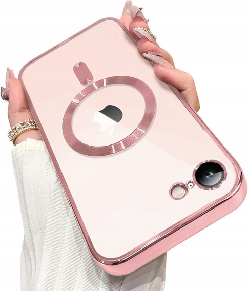 Θήκη για iPhone 16E, Electro MagSafe, ροζ + Γυαλί για την οθόνη