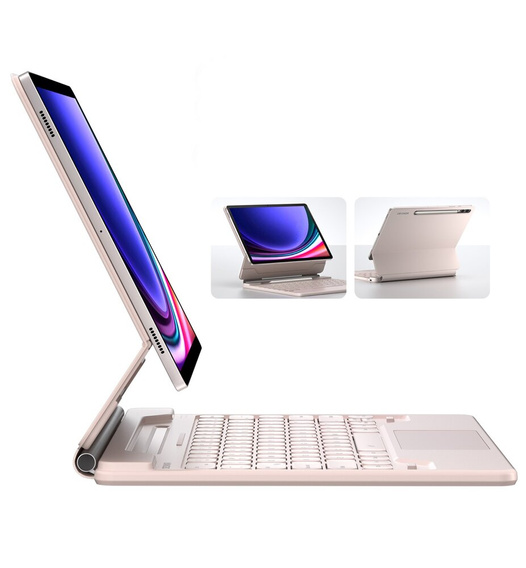 Θήκη πληκτρολογίου για Samsung Galaxy Tab S7+ / S7 FE / S9+ / S8+ / S9 FE+ / S10+, Dexnor Magnetic Keyboard Touchpad, ροζ