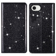 θήκη iPhone 16E, Card Slot Glittery, μαύρη