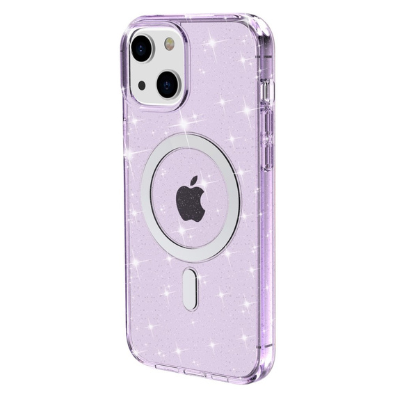 Θήκη για iPhone 14, Dropproof MagSafe Glitter, μωβ