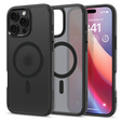 Θήκη MagSafe Spigen για iPhone 16 Pro, Ultra Hybrid, διαφανής / μαύρη + Μετριασμένο γυαλί 9H