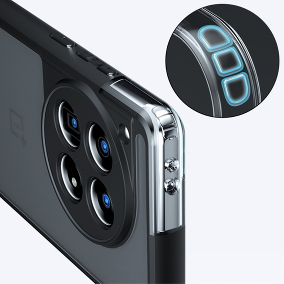 Θήκη για OnePlus 12 5G, Fusion Hybrid, με προστασία κάμερας, διαφανής / μαύρη