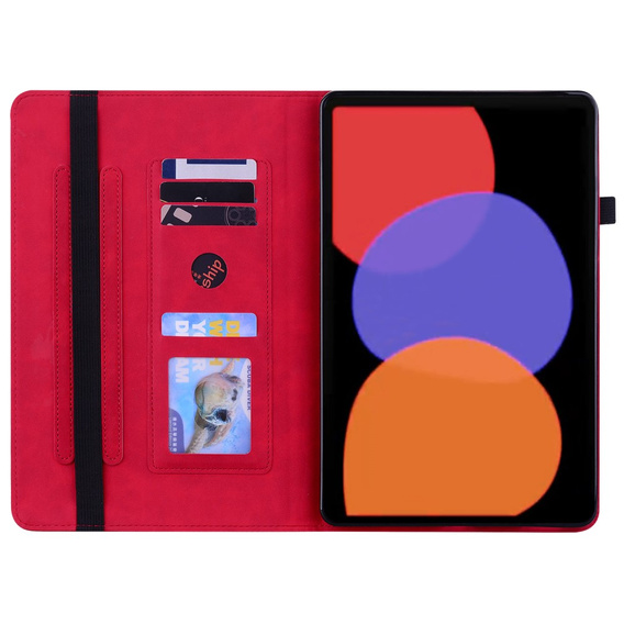 Θήκη για Xiaomi Pad 6, Wallet Pen Slot, κόκκινη