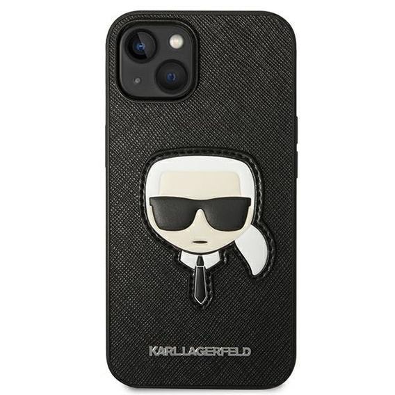 Karl Lagerfeld Θήκη για iPhone 14 Plus, Saffiano Karl's Head Patch, μαύρη