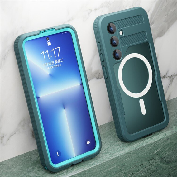 Αδιάβροχη θήκη για Samsung Galaxy S24, Redpepper, για MagSafe, μπλε