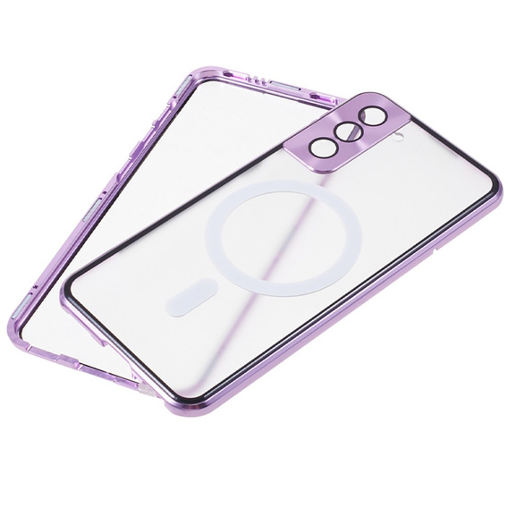 Μαγνητική θήκη MagSafe Dual Glass για Samsung Galaxy S22 Plus, μωβ
