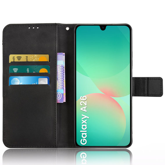 Θήκη με πτερύγιο για Samsung Galaxy A26, Crazy Horse Wallet, μαύρη