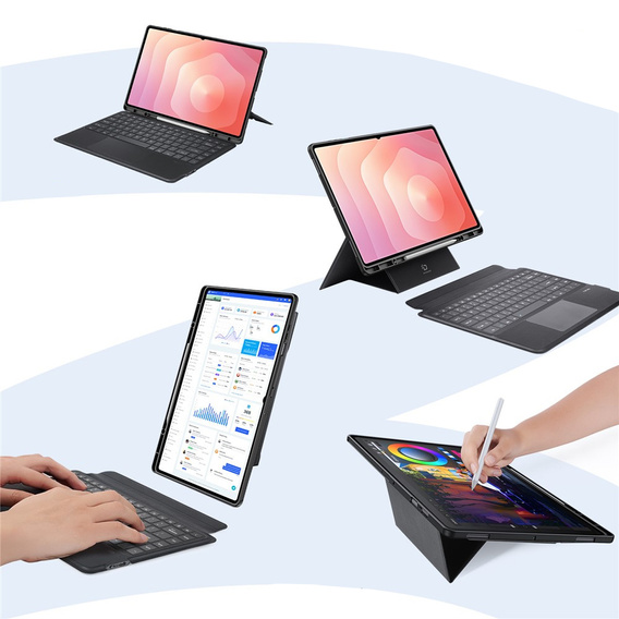 Θήκη με πληκτρολόγιο Dux Ducis DK Series για Samsung Galaxy Tab S11 Ultra, μαύρη
