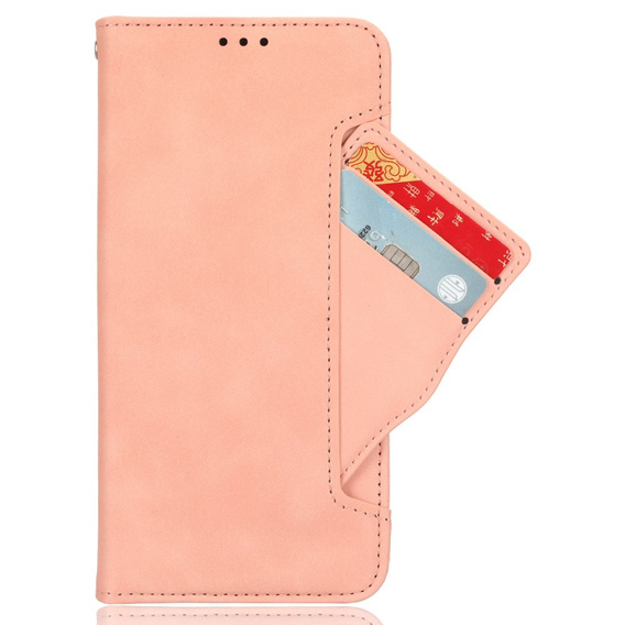 Θήκη με πτερύγιο για Realme C61, Card Slot, ροζ