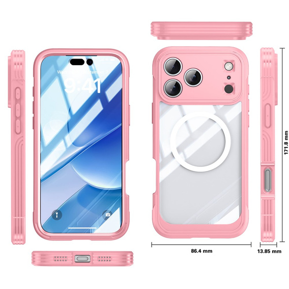 Αδιάβροχη θήκη με γυαλί για MagSafe για iPhone 17 Pro Max