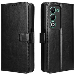 Θήκη με πτερύγιο για Oppo A5 5G / A5m, Crazy Horse Wallet, μαύρη