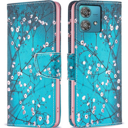 Θήκη με πτερύγιο για Motorola Edge 40 Neo, Wallet, sakura, μπλε
