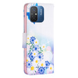 Θήκη με πτερύγιο για Xiaomi Redmi 12C, butterfly and flowers, λευκή