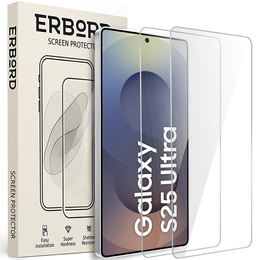 2x Μετριασμένο γυαλί ERBORD 9H Hard Glass στην οθόνη για Samsung Galaxy S25 Ultra