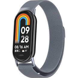 Βραχιόλι Μιλάνου με θήκη για Xiaomi Smart Band 10 / 9 / 8, γκρι