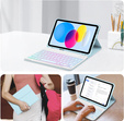 Θήκη με φωτιζόμενο πληκτρολόγιο bluetooth για iPad 10.9 2022 (10 gen.), μπλε