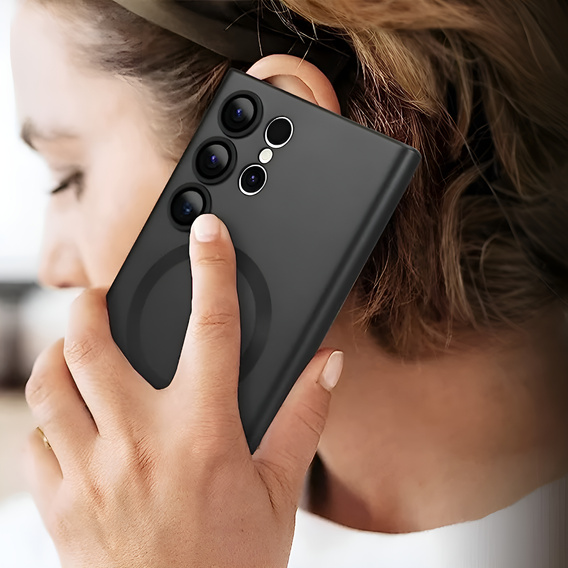 Θήκη για Samsung Galaxy S25, ColorMag, για MagSafe, μαύρη + γυαλί 9H, μετριασμένο