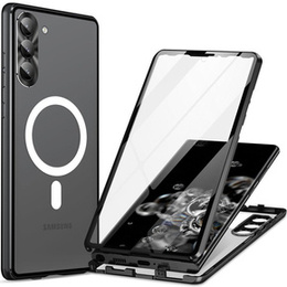 Μαγνητική θήκη MagSafe Dual Glass για Samsung Galaxy S23, μαύρη