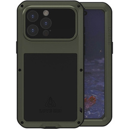 Love Mei Θήκη για iPhone 15 Pro Max, armored with glass, πράσινη