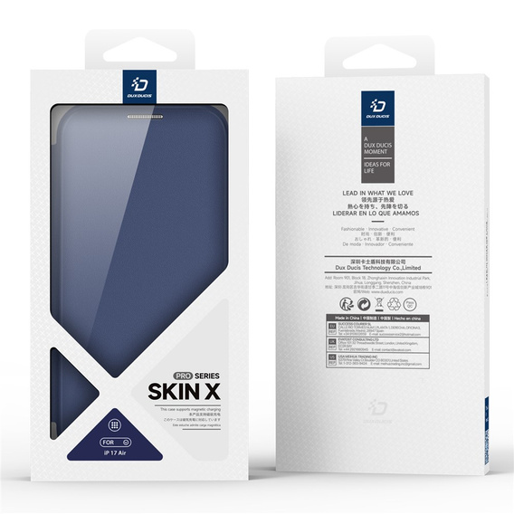 Θήκη Dux Ducis για iPhone Air, Skin X Pro, με πτερύγιο, για MagSafe, navy blue
