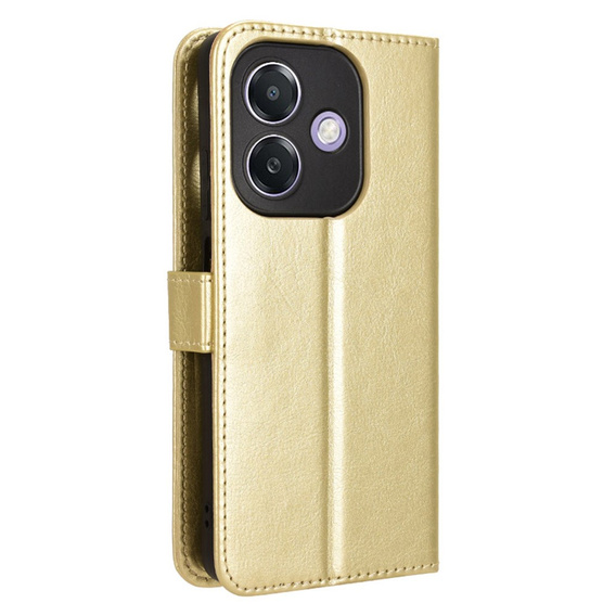 Θήκη με πτερύγιο για Oppo A40 / Oppo A40m, Crazy Horse Wallet, χρυσή