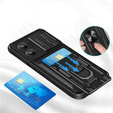 Θωρακισμένη θήκη για Oppo A18 4G / A38 4G, Camera Slide Card Slot, μαύρη