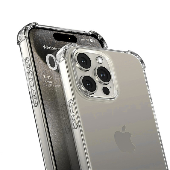 Θήκη για iPhone 16 Pro Max, Erbord Dropproof, διαφανής + γυαλί