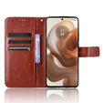 Θήκη με πτερύγιο για Motorola Edge 50 Ultra, Crazy Horse Wallet, καφέ