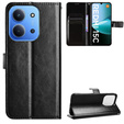 Θήκη με πτερύγιο για Xiaomi Redmi 15C 4G/LTE, Crazy Horse Wallet, μαύρη