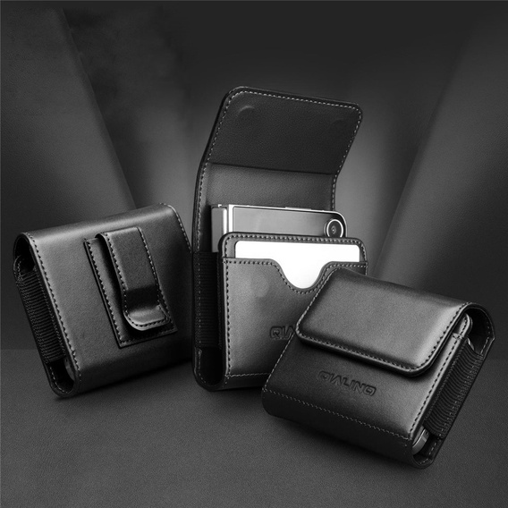 QIALINO Δερμάτινη θήκη ζώνης για αναδιπλούμενα smartphones