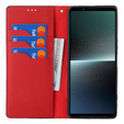 Θήκη με πτερύγιο για Sony Xperia 1 V, Litchi Skin Grain, μαύρη
