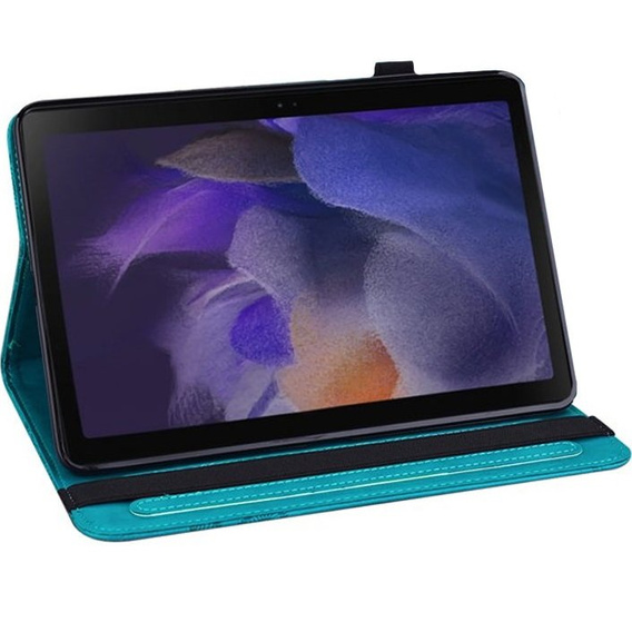 θήκη με πτερύγιο για Samsung Galaxy Tab A8 10.5 SM-X200 SM-X205, flower, μπλε