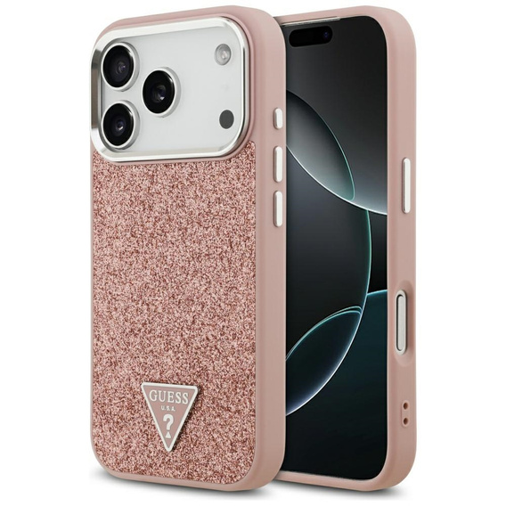 GUESS Glitter Triangle Logo MagSafe θήκη για iPhone 17 Pro