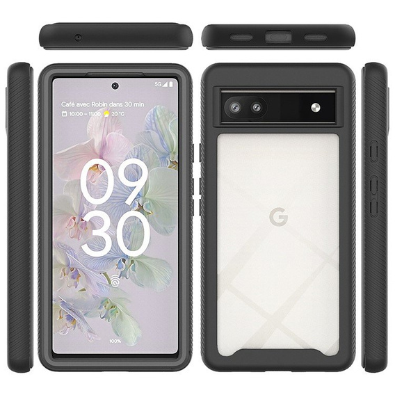 Θήκη για Google Pixel 6a, Shockproof, με μεμβράνη, μαύρη