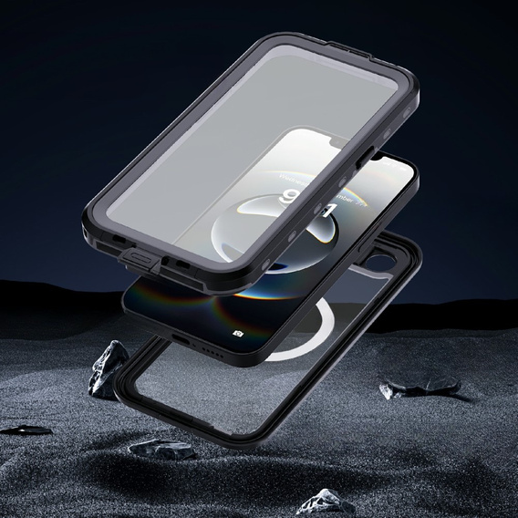 Αδιάβροχη θήκη για iPhone 16E, Redpepper, για MagSafe, μαύρη