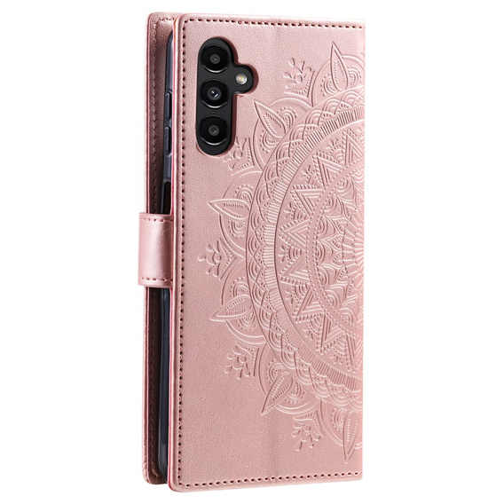 Θήκη με πτερύγιο για Samsung Galaxy A34 5G, Mandala, ροζ rose gold