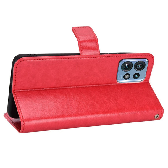 Θήκη με πτερύγιο για Motorola Edge 40 Pro, Wallet, κόκκινη