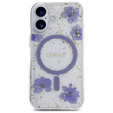 Θήκη GUESS HC MagSafe Resin Flowers and Glitter για iPhone 16